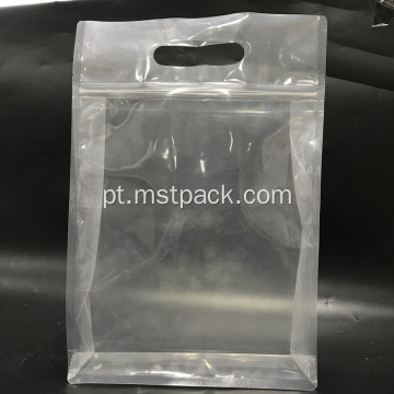 Bolsa de caixa transparente com zíper